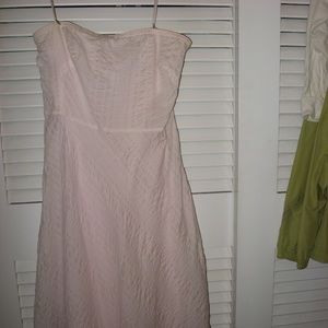 J.Crew Pale Pink Seersucker Strapless Dress